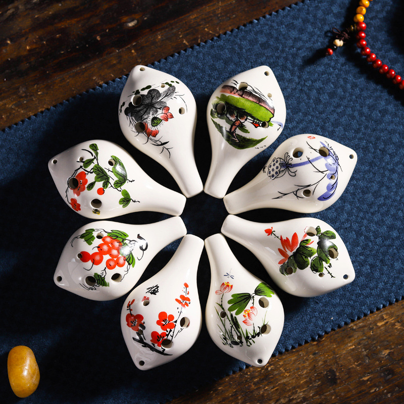 Large Hand drawn Blessing The new 6 Hole Ocarina Alto C tune teaching student music School Music