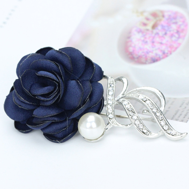 Fabric Flower Brooch Pin Fashion Corsage Shawl Buckle Pin display picture 4