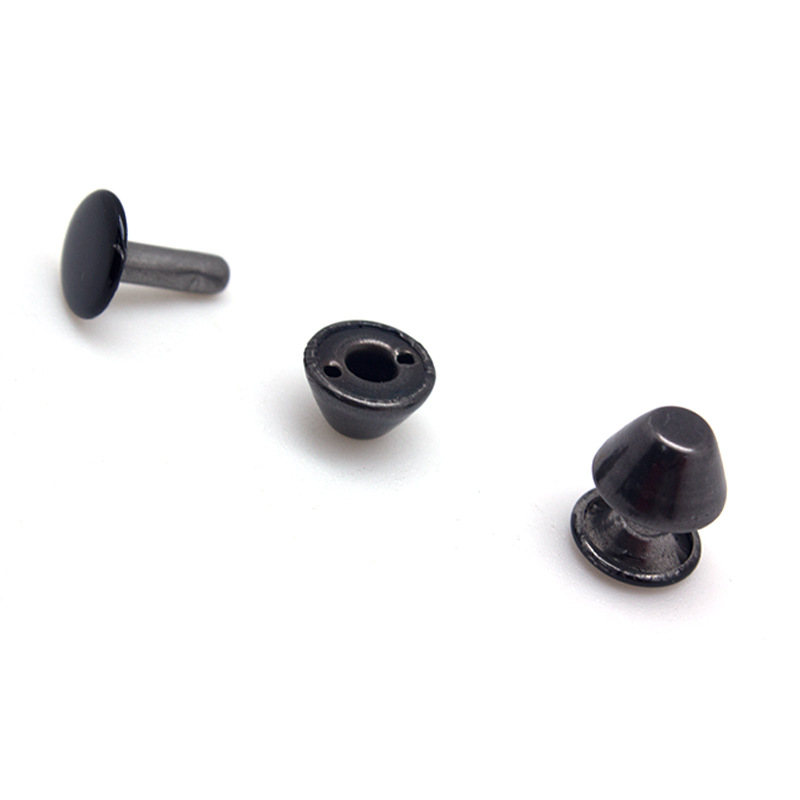 水桶面双面撞钉喷漆半圆头黑色箱包腰带帽子装饰箱包底座固定铆钉