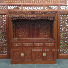 中式木质神龛 实木佛龛制作 北京仿古佛龛家具家用龛厂家