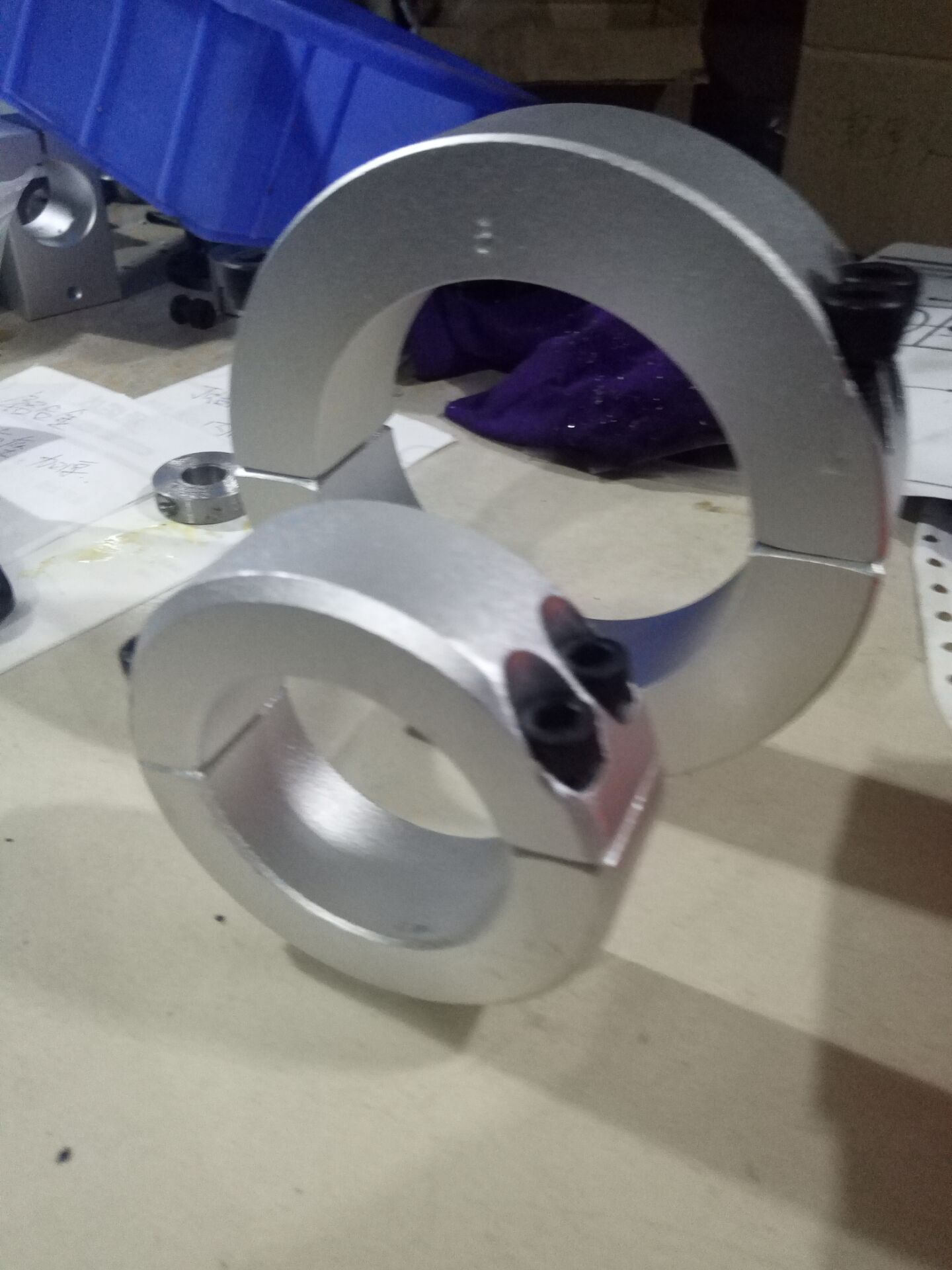 铝合金分离环双螺丝孔固定环双螺丝孔紧固环光轴双螺丝孔锁紧