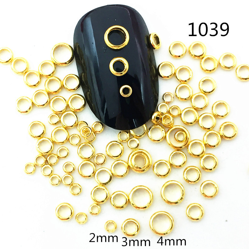 SHUYING Japanese Metal Hollow Round Nail Jewelry Alloy Mini Small Circle Nail Patch