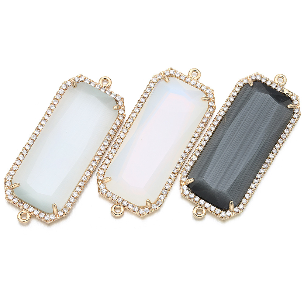 Simple Rectangle Micro-inlaid Zircon Jewelry Accessories Wholesale Nihaojewelry display picture 8