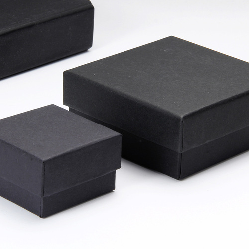 Factory Wholesale Simple and Elegant Gift Square Ring Bracelet Necklace Box Korean Style Black Jewelry Box Wholesale