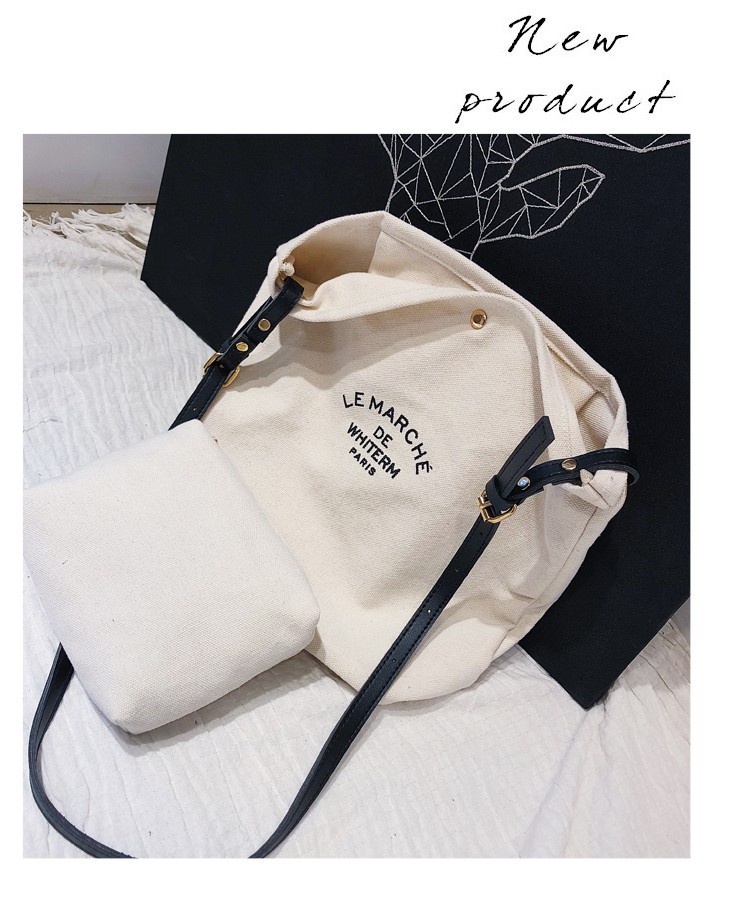 Manufacturer Sale Canvas Women 2021 Summer New Simple Korean Single Shoulder Crossbody Personalized Printed_voghion.com