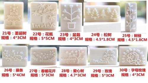 Personalized handmade soap stamps, white resin soap stamps, rose cartoon leaves, cute animal soap stamps