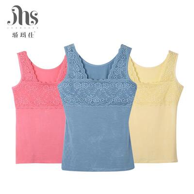 骄玛仕春夏新款莫代尔女吊肩背心带宽蕾丝百搭修身性感厂家直销