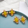 Yellow retro earrings, jewelry, wholesale, flowered