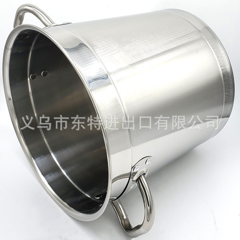 Stainless steel thickened European-style soup pot, silicone handle composite bottom, gas induction cooker, universal soup pot, large-capacity stock bucket detail image 7