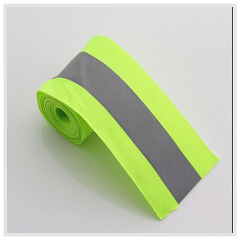 Cinta verde fluorescente costura tela reflectante cinta fluorescente ropa cinta reflectante cinta de advertencia de tráfico 5cm