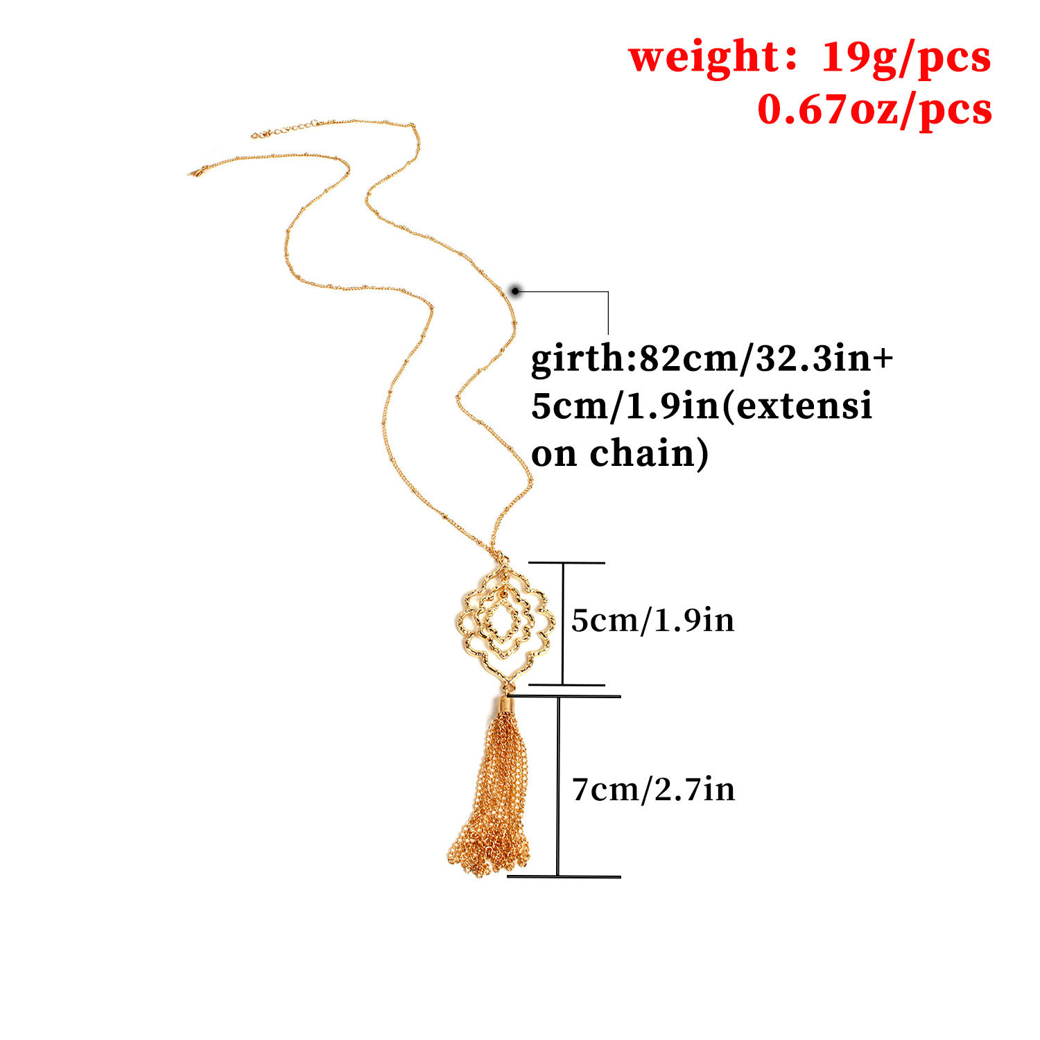 1 Piece Quantity Exaggerated Geometric Round Tassel Alloy Y-necklaces Wholesale