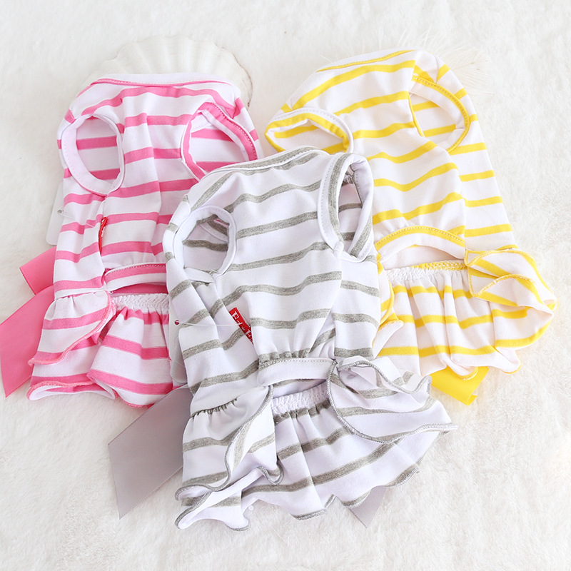 三色条纹大蝴蝶结裙