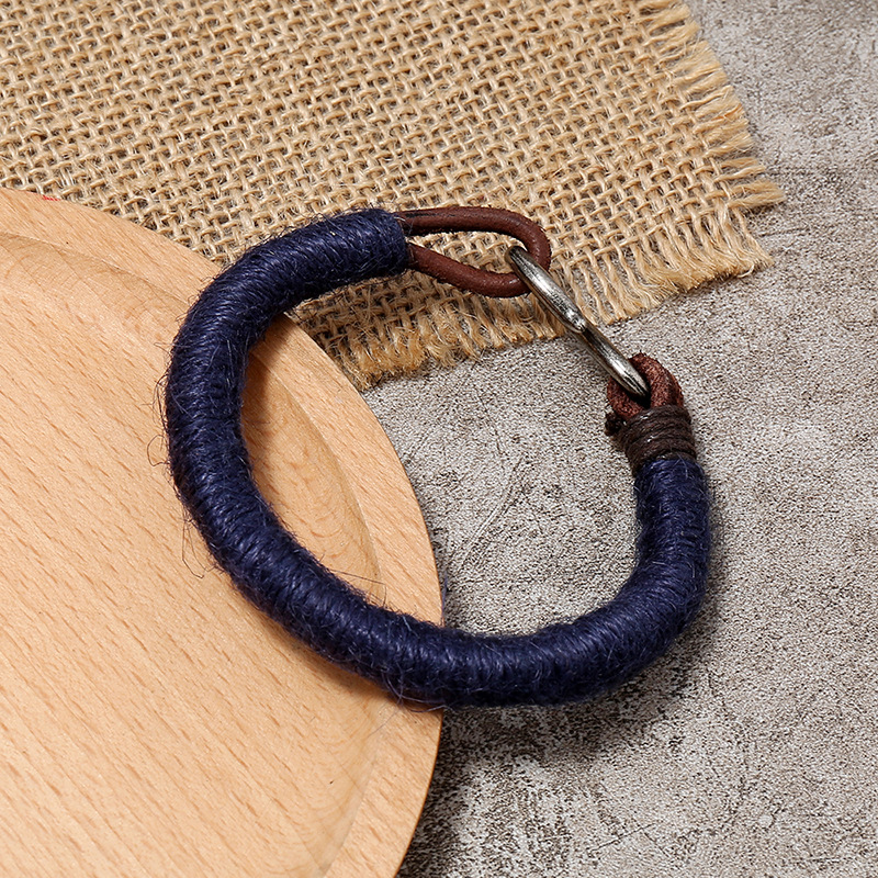 Vintage hemp woven leather bracelet