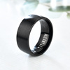 Black ring stainless steel, fashionable accessory for beloved, European style, simple and elegant design