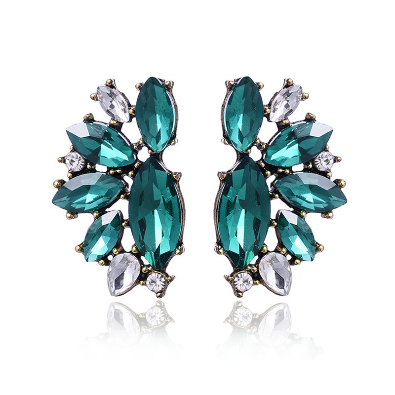 7g Weight Rhinestones Inlay Material Drop Earrings Classification 1 Pair Quantity Daily Occasion Alloy Material Geometric Pattern Women'S Gender Plating Design Retro Style 1 Pair Retro Geometric Alloy Plating Rhinestones Women's Drop Earrings 47