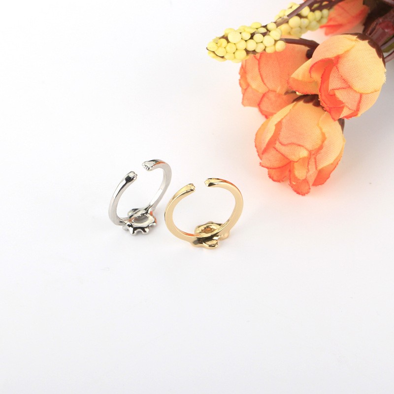 Fashion hollowed out dog paw opening ring animal kitten paw print tail ring wholesale