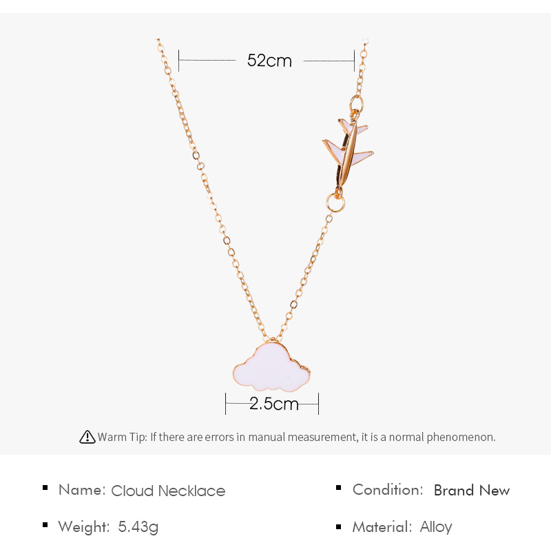 Fashion Airplane Cloud Short Necklace Wholesale display picture 2