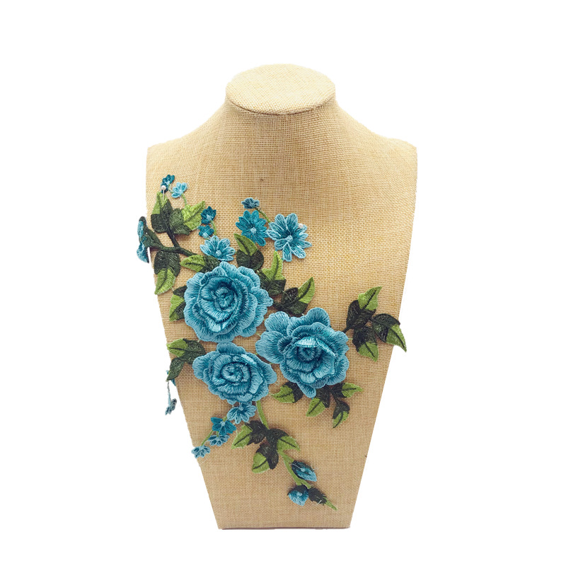 Embroidered Water Soluble Flowers Three-dimensional Car Flower Decoration Clothes Hole Cloth Stickers Cheongsam Decorative Patch Patch display picture 2