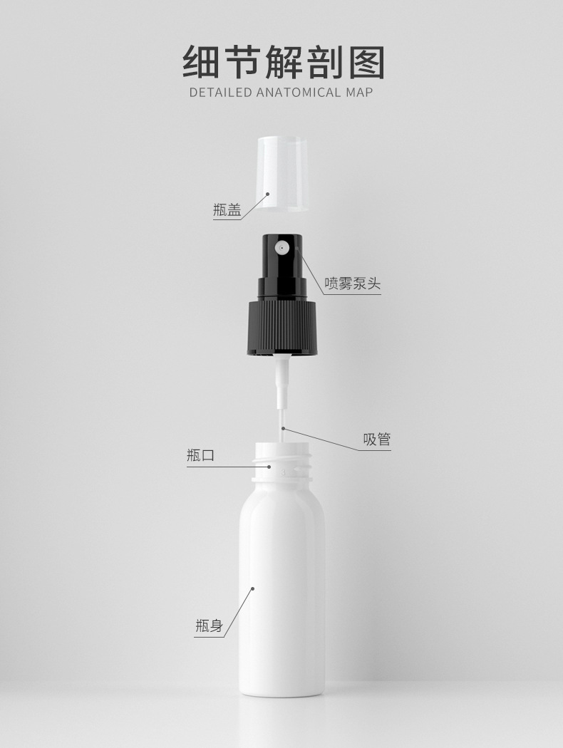 30ml圆肩pet喷雾瓶现货喷雾瓶小喷壶细雾分装瓶化妆品瓶子详情4