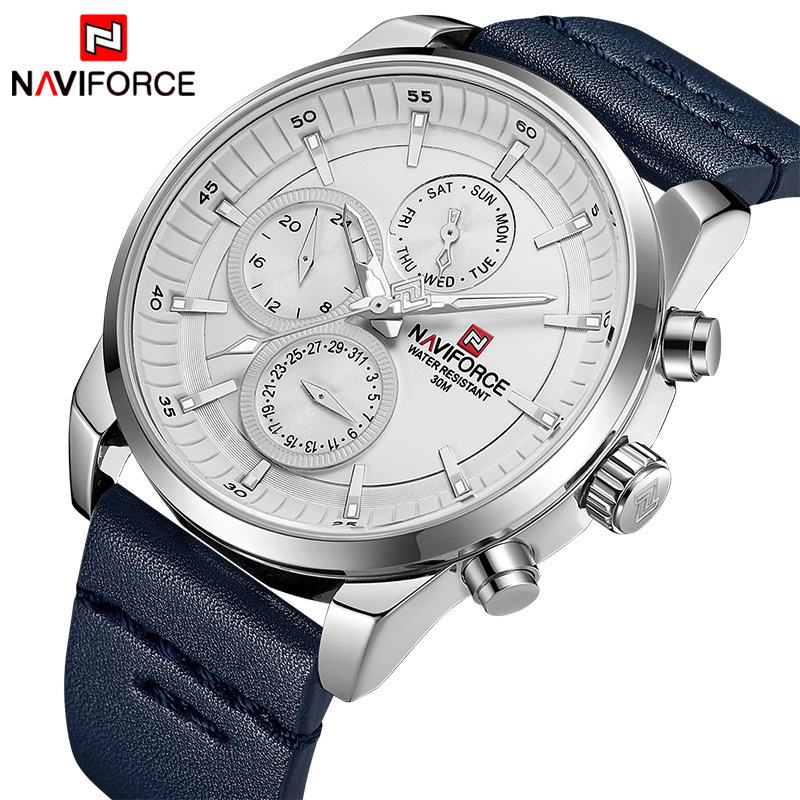 NAVIFORCE领翔9148新款运动男士时尚手表学生皮带石英表个性手表