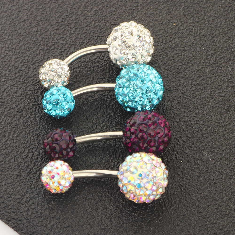 Amazon Hot Sale 4-8 Piece Stainless Steel Clay Belly Button Rings Set - Body Piercing Jewelry detail image 10