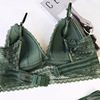 Green thin sexy wireless bra, cup, summer set, beautiful back, backless