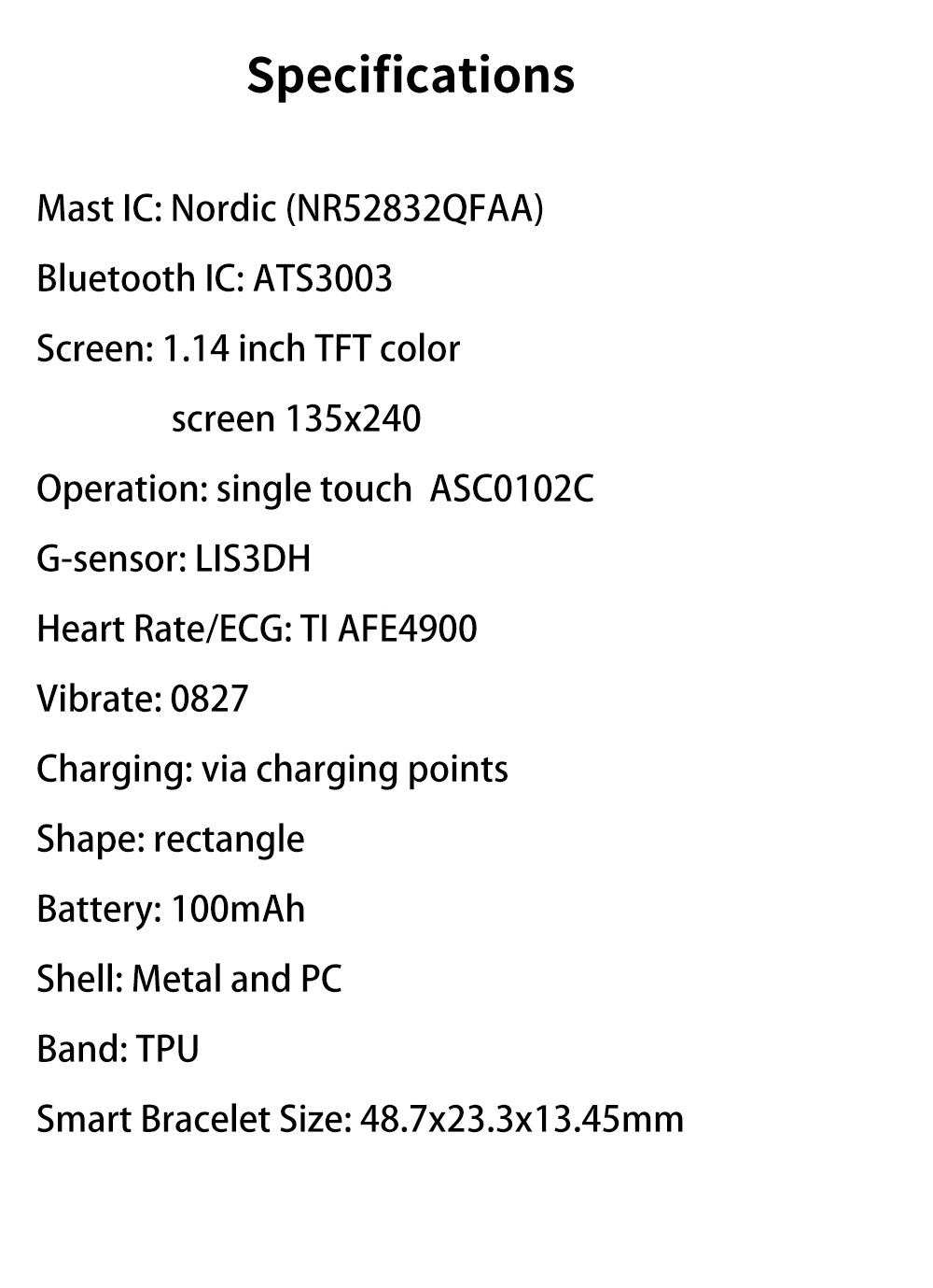 H207 Bluetooth Smart Band