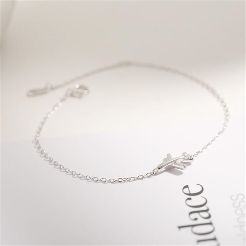 Pulseira avião personalizada com diamantes estilo coreano_voghion.com