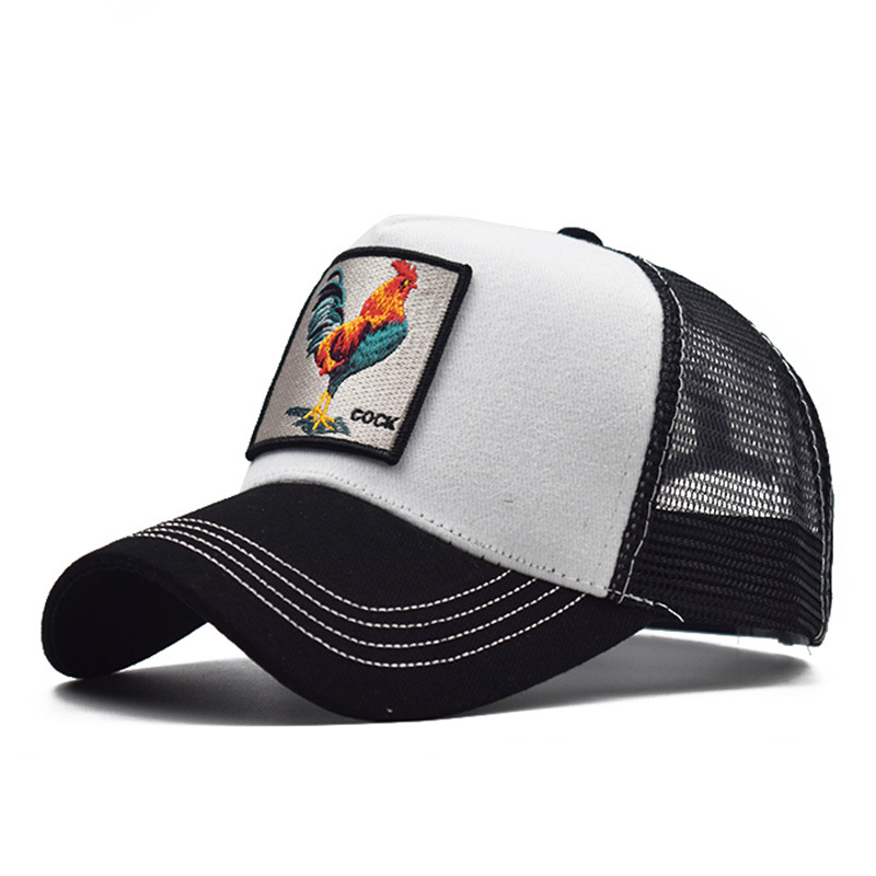 Popular Amazon bordado animal de algodón de malla gorra de béisbol de las mujeres de los hombres de deportes al aire libre gorra enarbolada