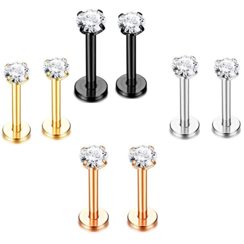 16G labret stud size and finish detail