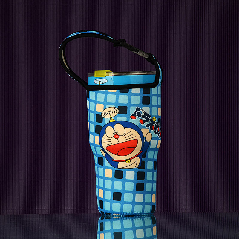 Taza de helado cubierta de la taza de la burbuja 30oz de dibujos animados Kumamoto oso bolsa en stock portátil de grasa de la Copa cubierta protectora