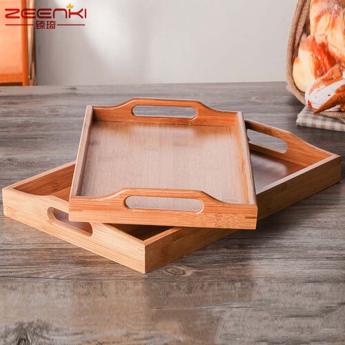 Zhenqi factory wholesale tea tray household dry soaking bamboo tray household tray home household bamboo tray plastic drain tray