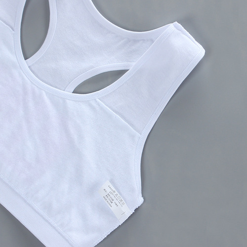 Girls bra black and white double-layer mid-length vest for middle and large children to wear pure cotton underwear tube top for middle school and high school girls