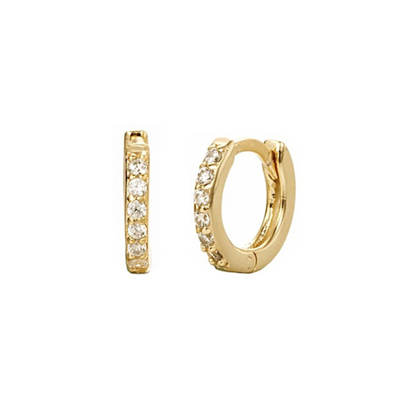 Earrings Classification 1 Pair Quantity Daily Occasion Wholesale Jewelry 1 Pair Simple Style Round Alloy Rhinestones Earrings