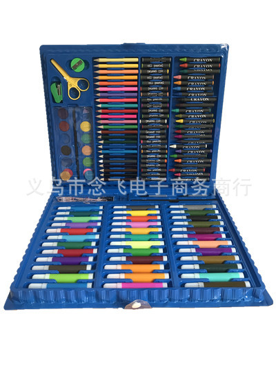 Traje de cepillo de 150 piezas para niños DIY pintura graffiti arte crayón acuarela pluma caja de regalo fabricante de papelería