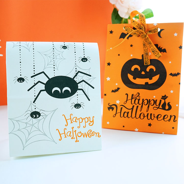 Foreign Trade New New Halloween Gift Bag Halloween Candy Paper Bag Pumpkin Spider Packing Bag display picture 2