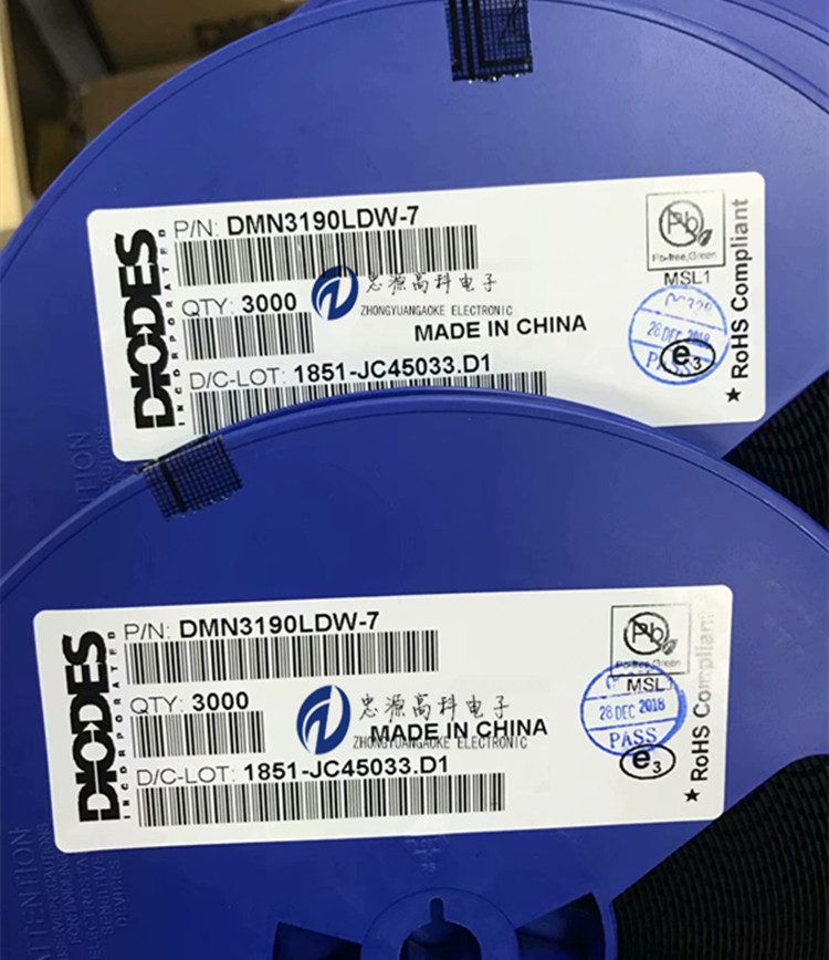 美台原厂原装DMN3190LDW-7 MOSFET晶体管 双N沟道 30V 1A SOT363