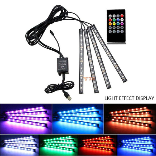Car ambient light LED interior decoration light app seven-color sound control remote rhythm light modification foot bottom atmosphere light