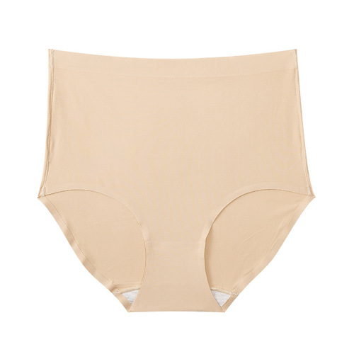 Yikelirou Seamless Underwear Women's Pure Cotton Crotch High Waist Underwear Women's Ice Silk One-piece Briefs Seamless Body Shaping