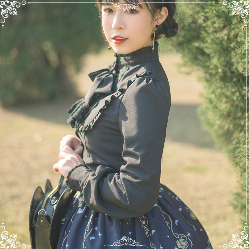 Lolita camisa diseño original japonés lindo slim fit adelgazamiento puff manga bottoming camisa Lolita camisa interior