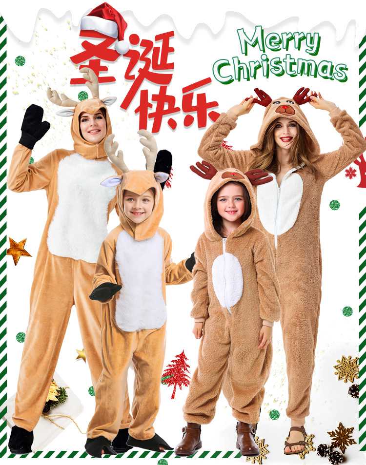 Christmas Cosplay Animal Costumecoral Fleece Home Costume display picture 1