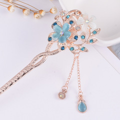 Hot-selling cat's eye hairpin twin flowers classical hairpin hair accessory ethnic headwear cat's eye source factory