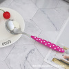 Rainbow -colored plastic handle stainless steel knife fork spoon dot and western tableware wave dot handle, bull buckle spoon