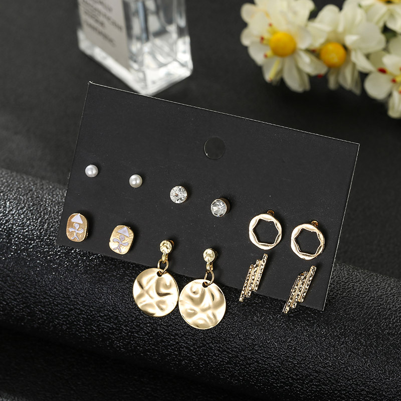 Simple And Exquisite Small Earrings Wholesale Geometric Earrings Set 6 Pairs Of Earrings Wholesale display picture 3