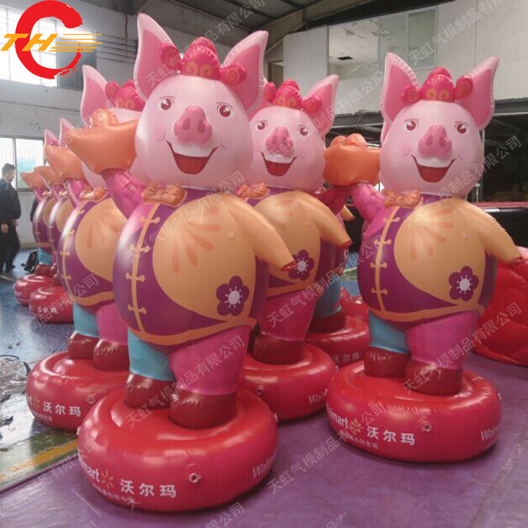 2019猪年新款 充气猪年吉祥物 猪年气模模型 网红闭气猪气模