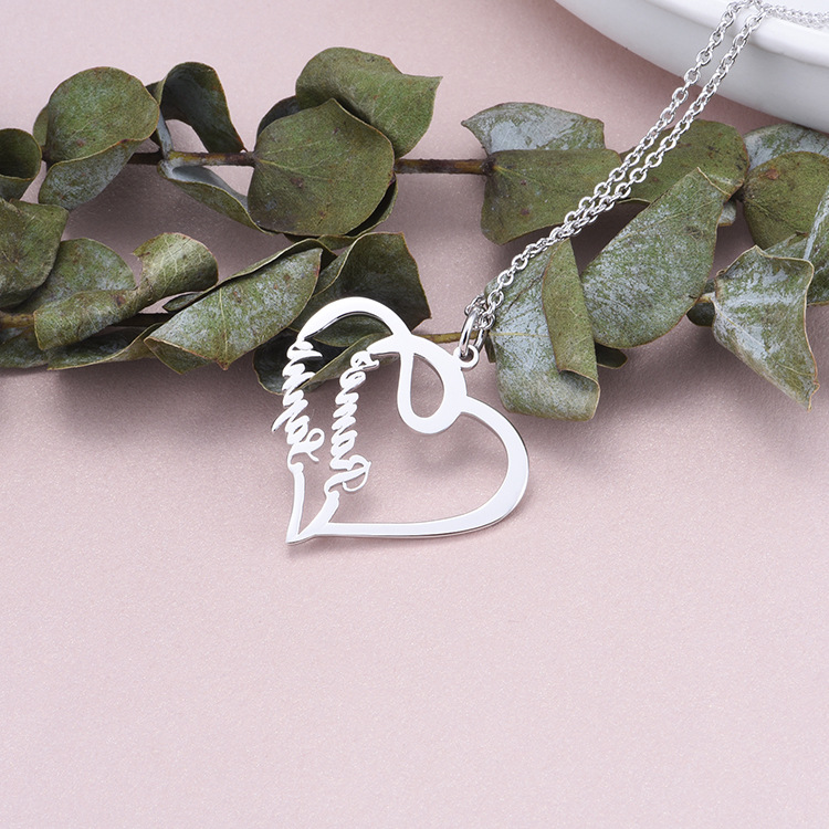 Gold Heart Letter Necklace