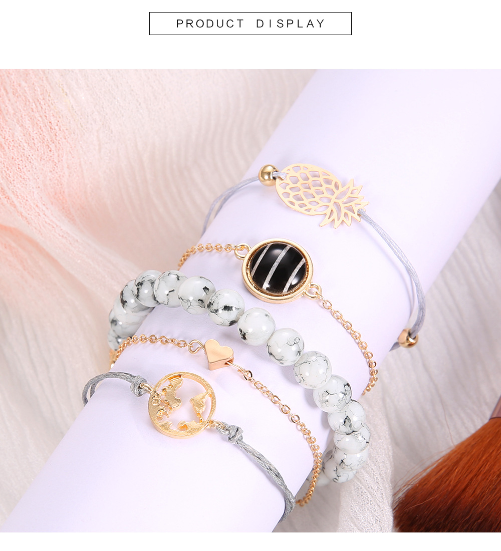 Fashion diamond turquoise bracelet 5piece setpicture2