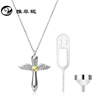 Necklace, angel wings, pendant, accessory, silver 925 sample, European style, suitable for import