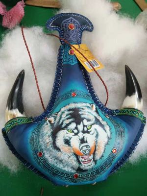 内蒙古皮囊750毫升真皮真牛角皮囊6图案可选