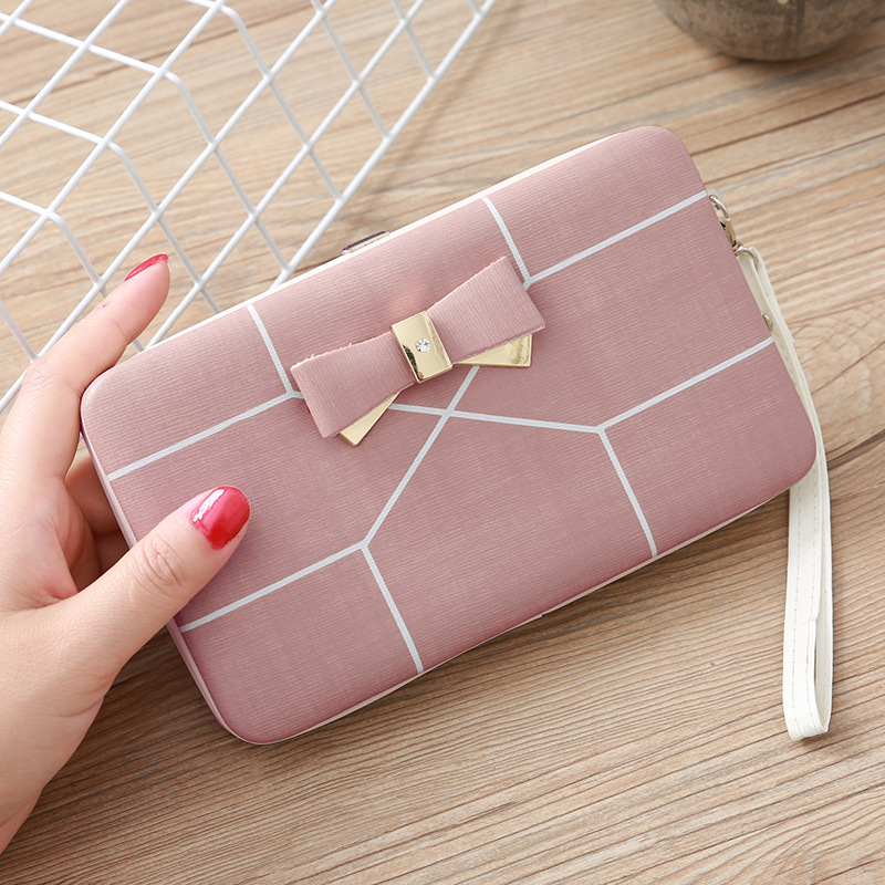 Korean Stripe Printing Bow Wallet display picture 7